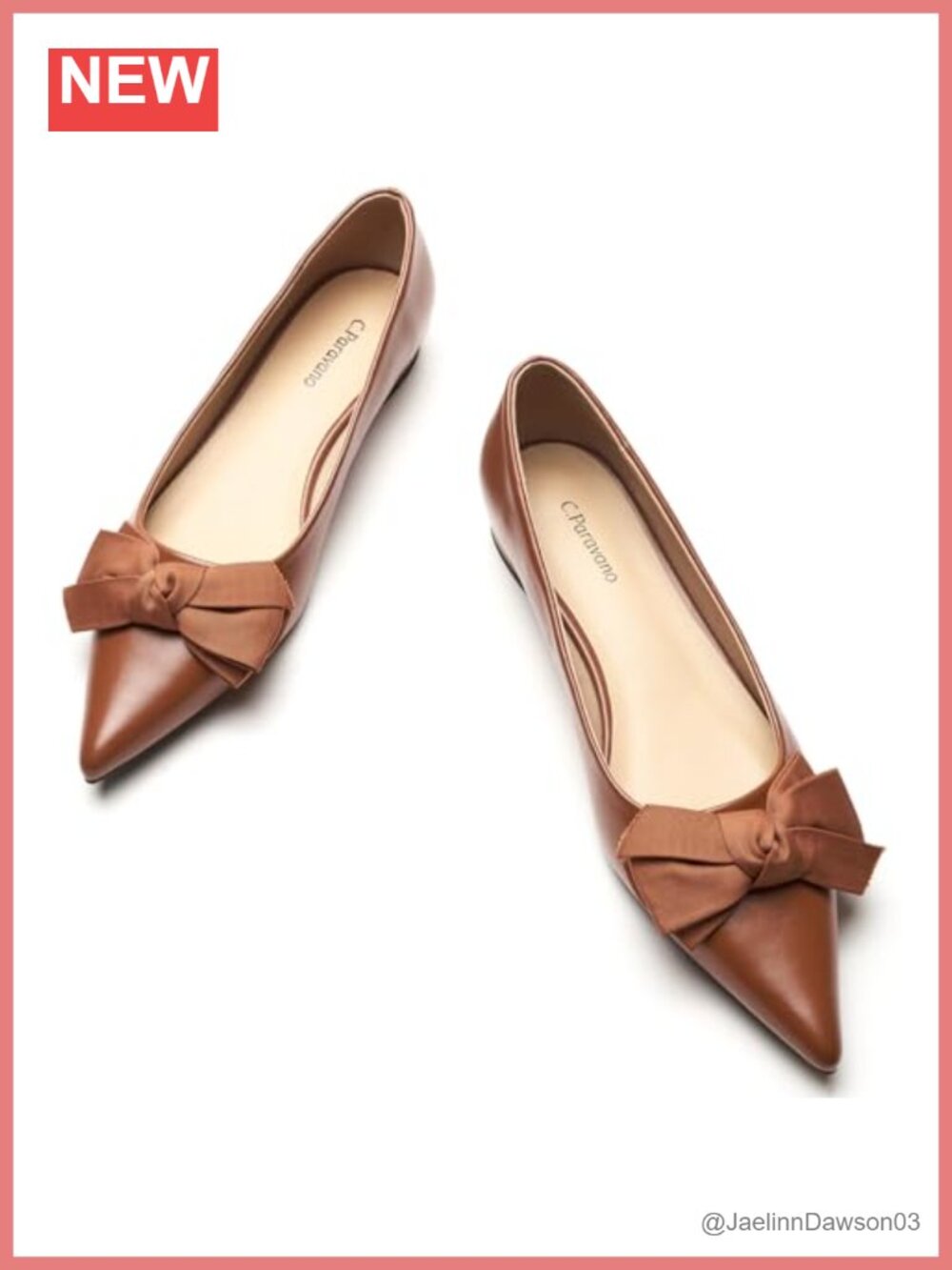 Handcrafted Lambskin Leather Pointed Toe Ballet Flats Memory Cushioning Non-Slip